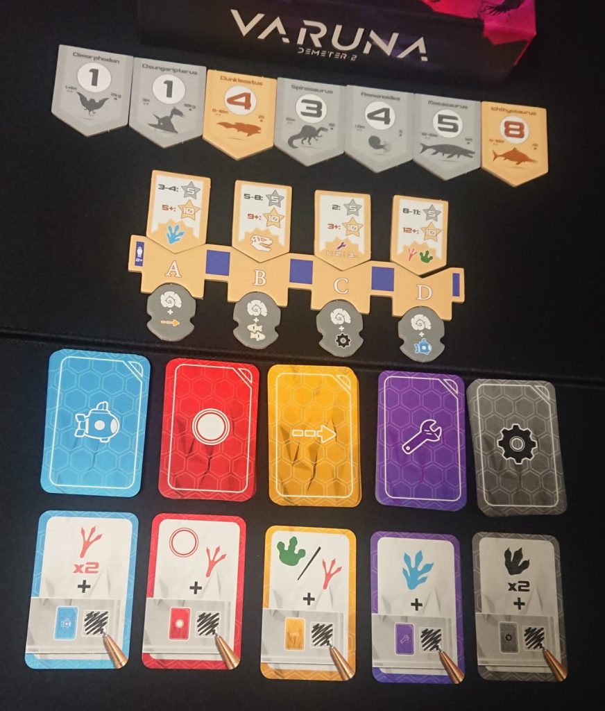 Cartes et objectifs du jeu Varuna