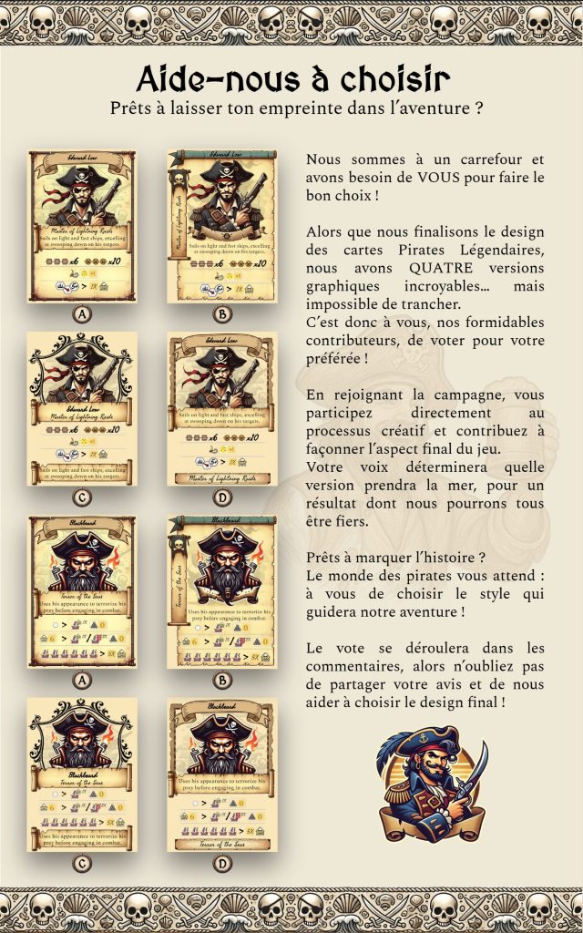 Rolling Pirates - Choix du design des cartes