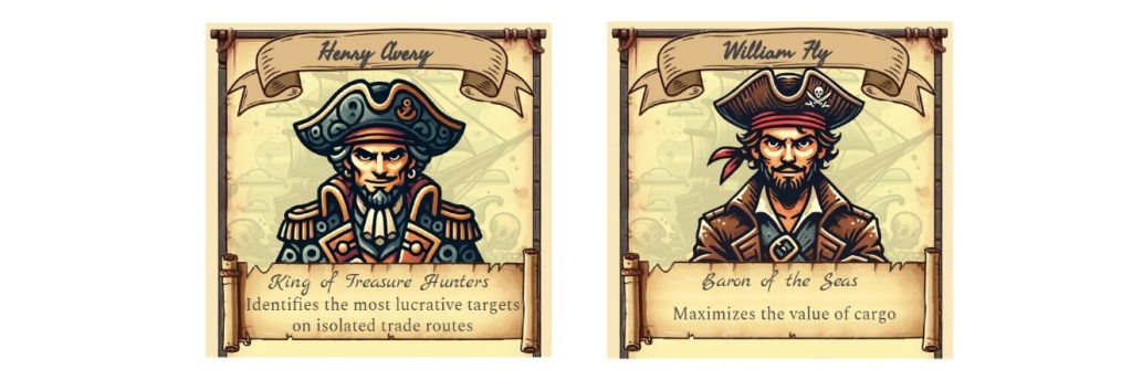 2 Carte de pirates célèbres