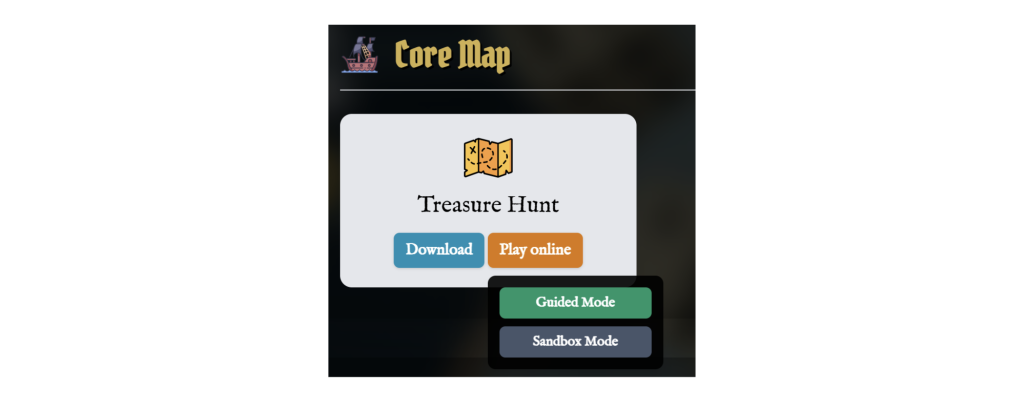 Choix mode guidé / mode sandbox